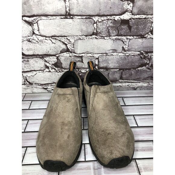 Merrell Jungle Moc Hiking Loafers Beige Leather Slip On Shoes Men Sz 8.5M US - Picture 4 of 14